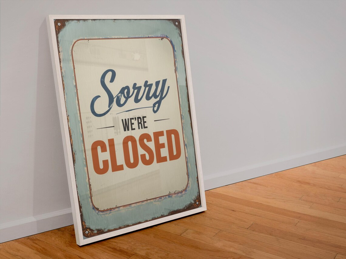 Vintage Sorry Were Closed Rustic Wooden Sign - Image 8
