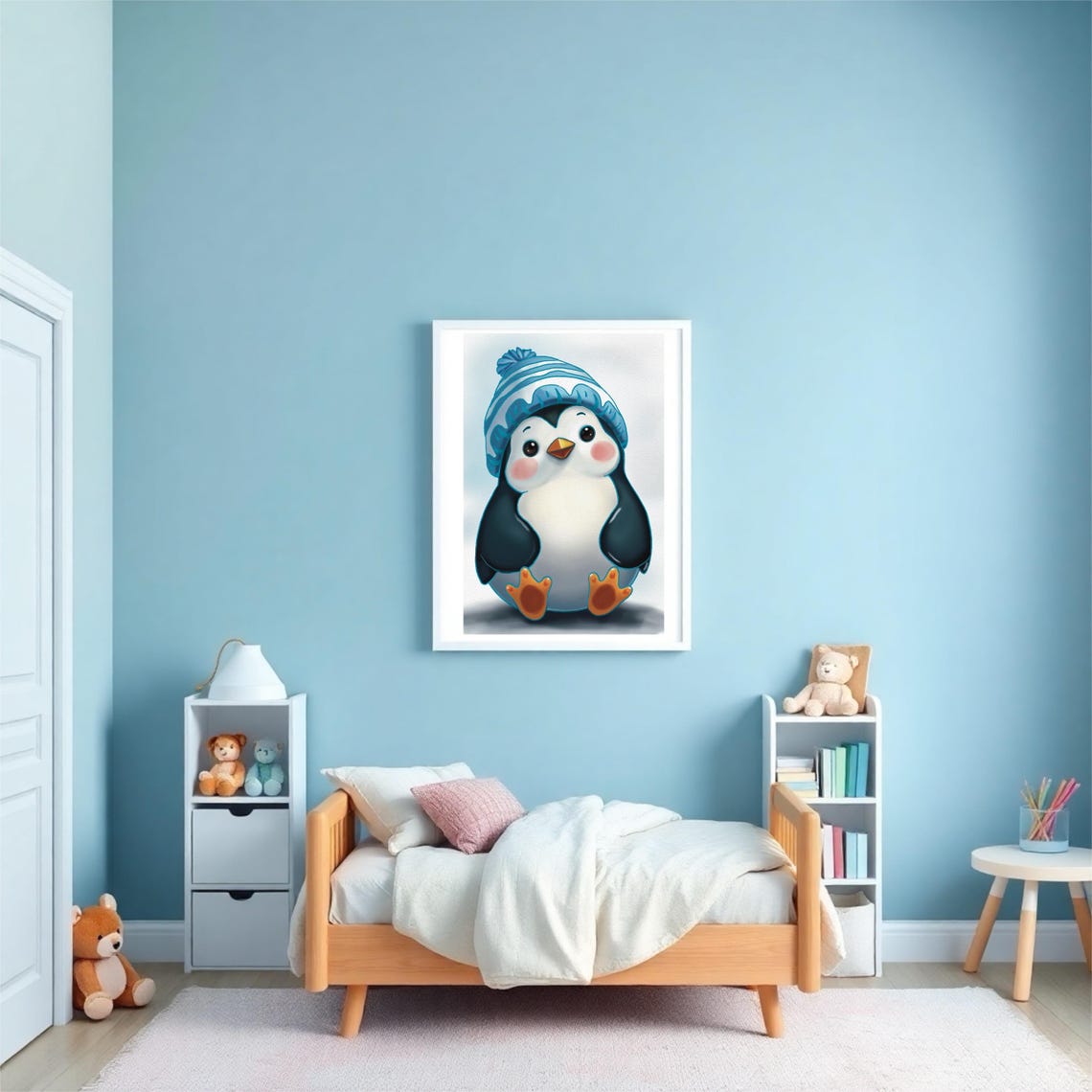 Cute Penguin Wall Art Funny Animal Poster Nursery Decor Kawaii Illustration Arctic Print - Image 3