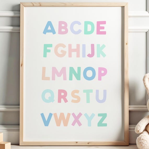 Wall Art Print Alphabet Design Home Decor Wall Decor Nursery Kids Wall Art