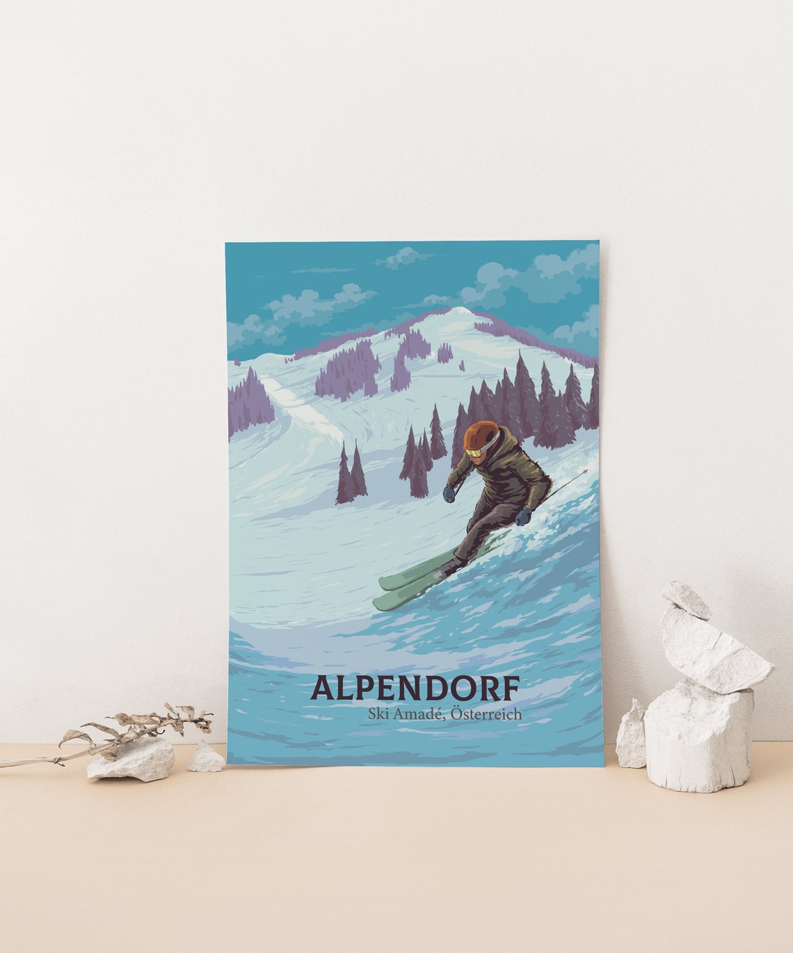 Alpendorf Ski Resort Poster Austria Travel Print Sankt Johann Im Pongau Ski Amad Snowboarding Retro Ski Art Salzburger Land Sportwelt - Image 4