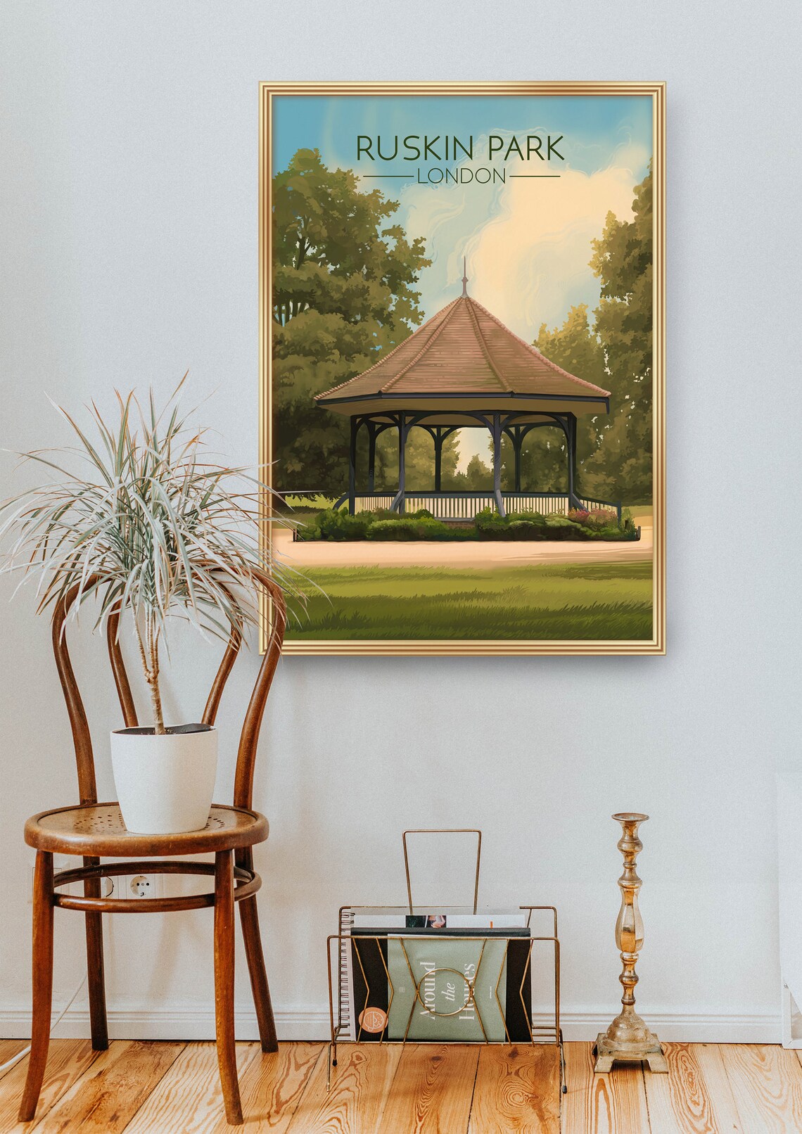 Ruskin Park London Travel Poster, Bandstand Art Print - Image 2