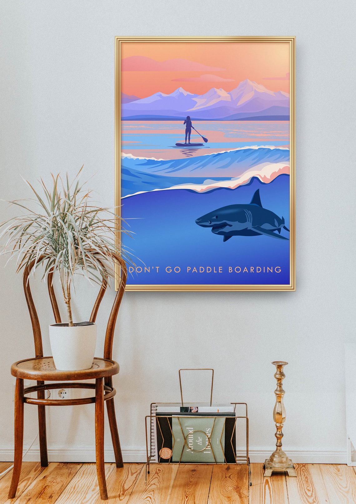 Dont Go Paddle Boarding Stand Up Paddleboarding Travel Poster Outdoor Adventure Gift For Paddleboarder Suping Funny Paddle Board Art - Image 2