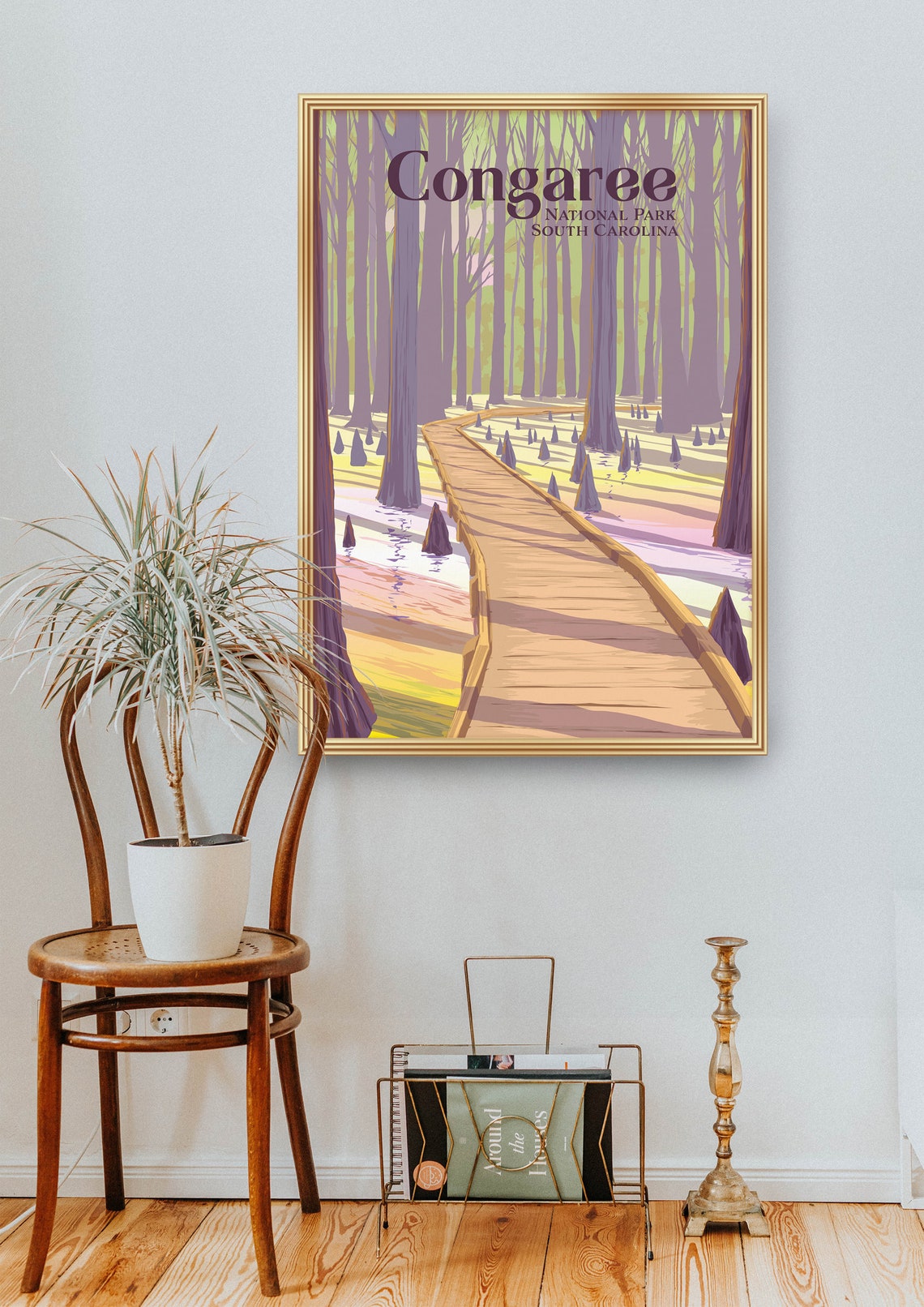 Congaree National Park Cypress Boardwalk Swamp Vintage Poster - Image 2