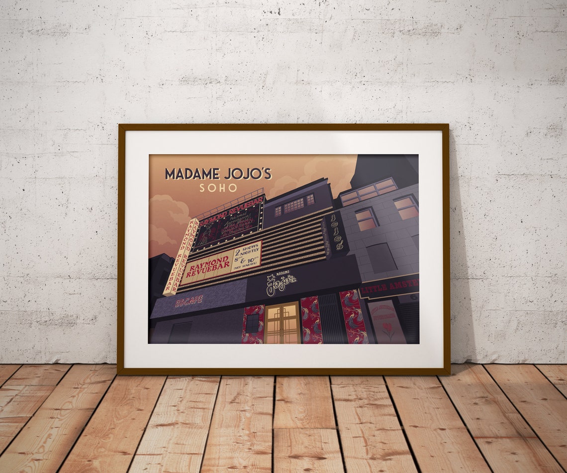 Madame Jojos Art Print Soho London London Travel Poster Cabaret Club Nightclub West End Venue Poster Raymond Revue Bar Burlesque - Image 4