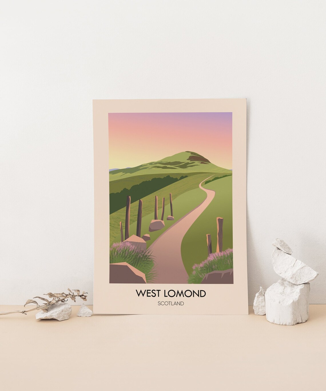 West Lomond Scotland Sunset Hill Walking Path Fife Hills Poster - Image 4