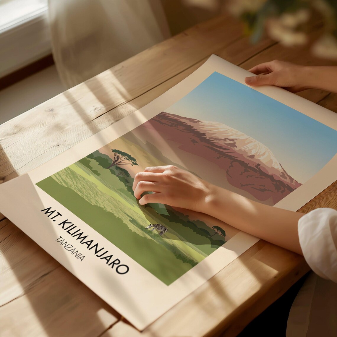 Mount Kilimanjaro Travel Poster, African Wall Art - Image 2