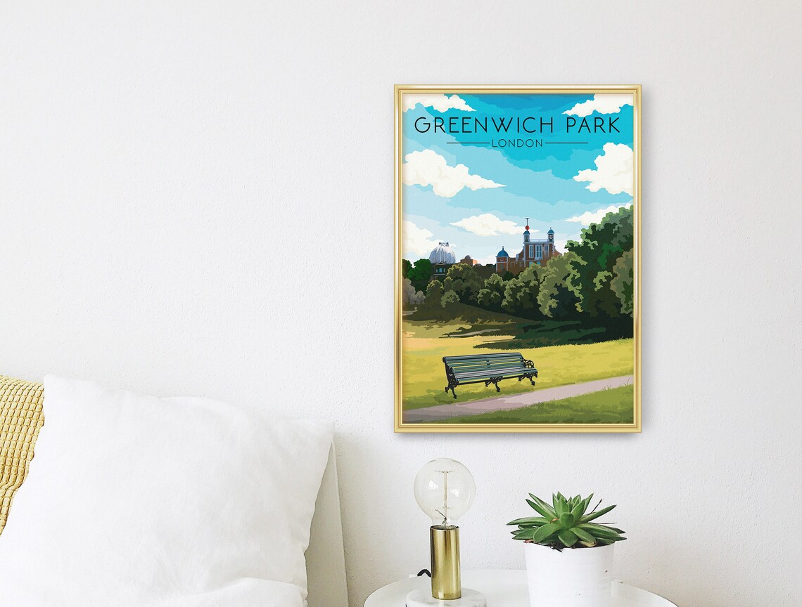 Greenwich Park London Travel Poster, River Thames - Image 3
