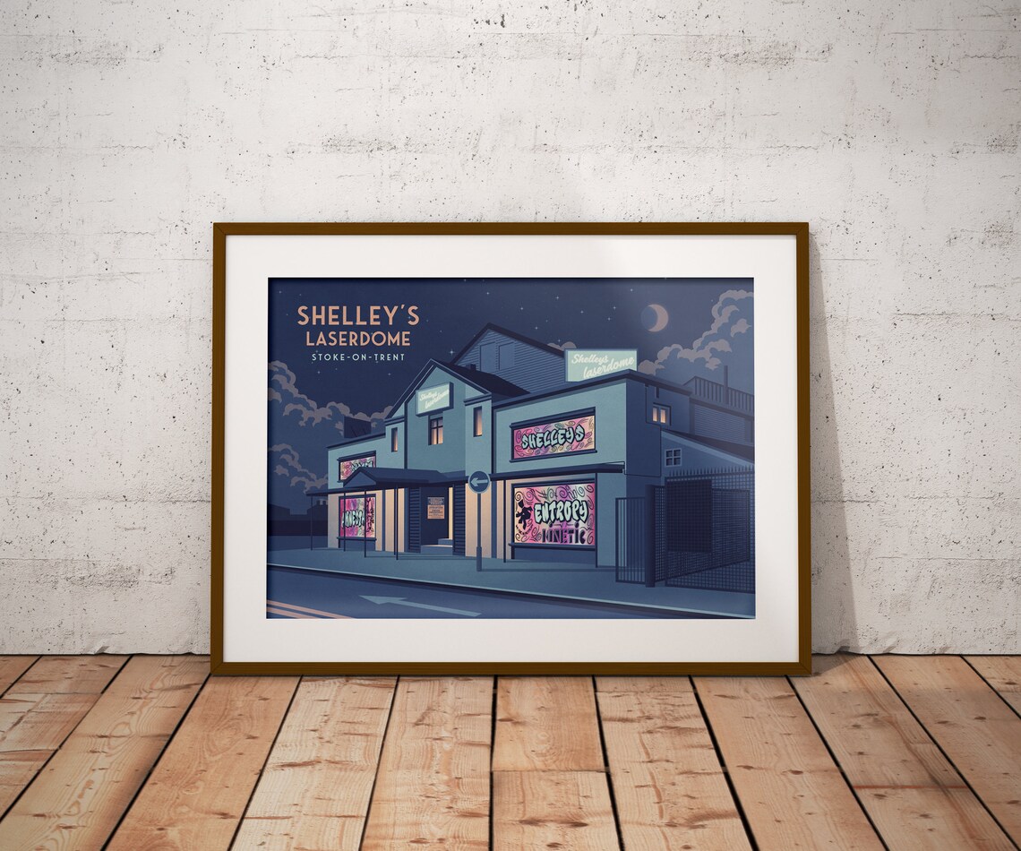 Shelleys Laserdome Nightclub Vintage Poster, Staffordshire - Image 4