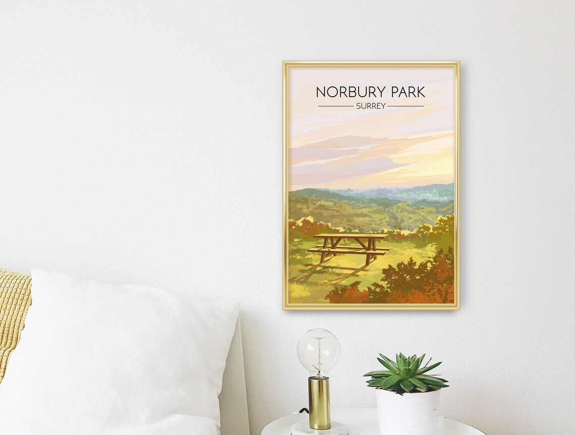 Norbury Park Surrey Vintage Travel Poster Art Print - Image 3