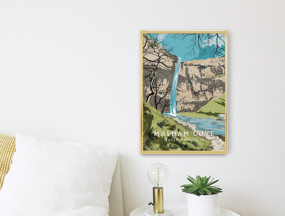 Malham Cove Vintage Travel Poster, Yorkshire Dales - Image 3