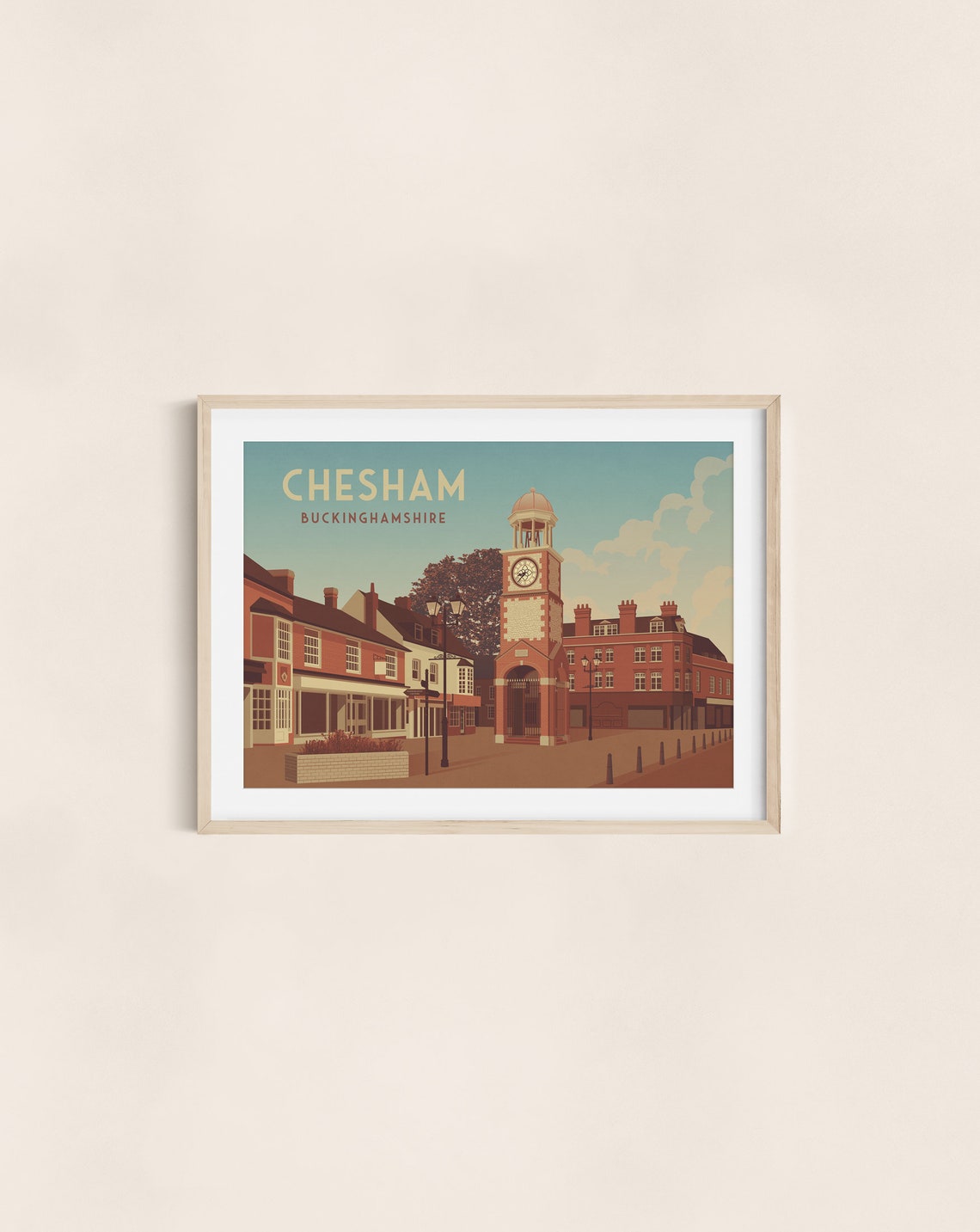 Chesham Buckinghamshire Clock Tower Vintage Railway Travel Poster - Image 3