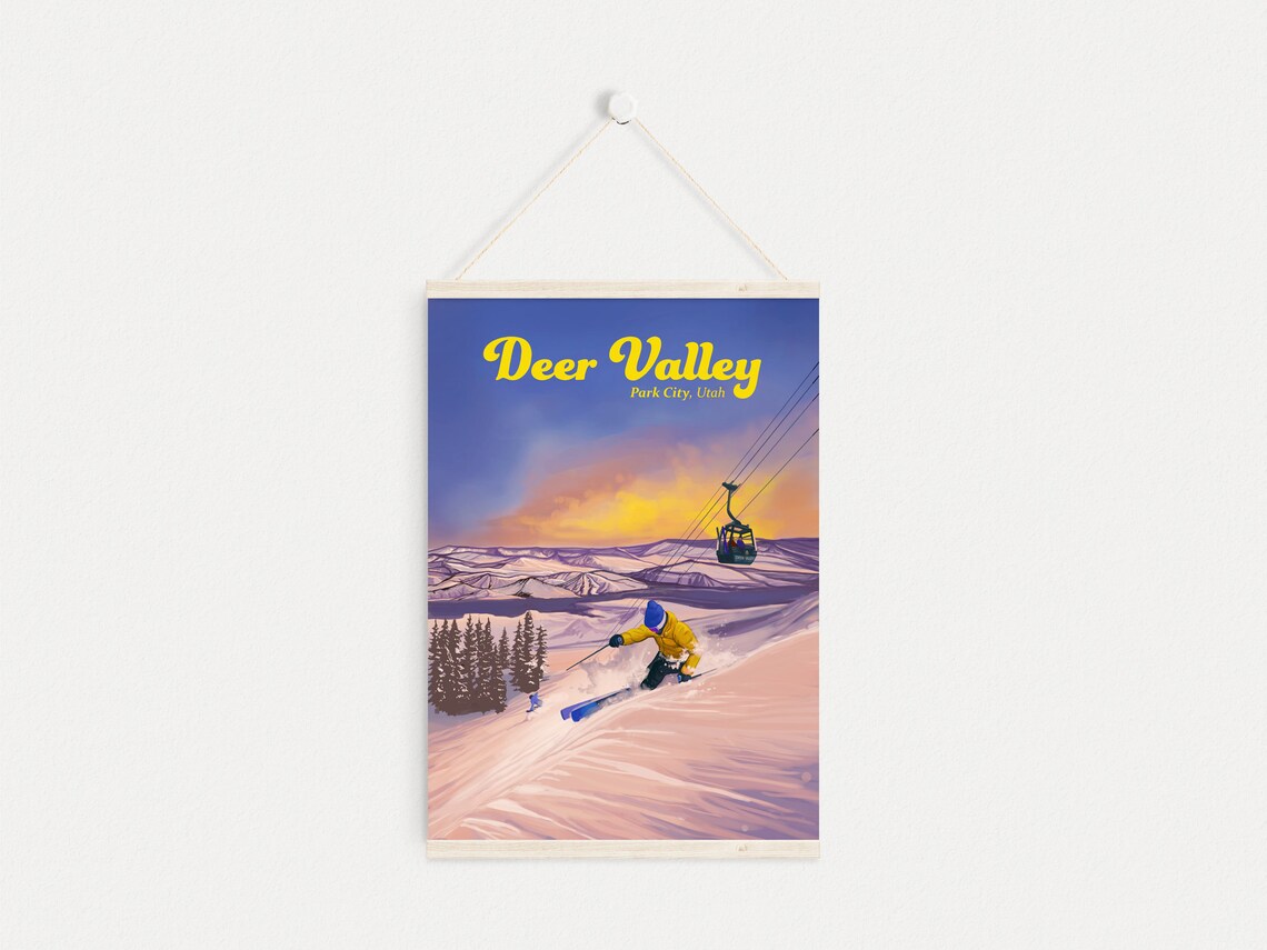 Deer Valley Ski Resort Utah Vintage Travel Poster - Image 3