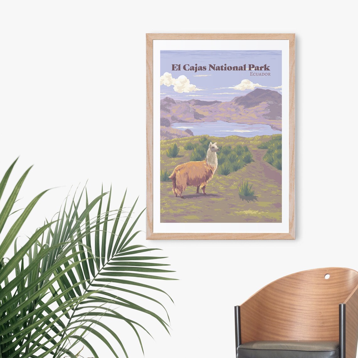 El Cajas National Park Ecuador Llama by Mountain Lake Travel Poster - Image 3