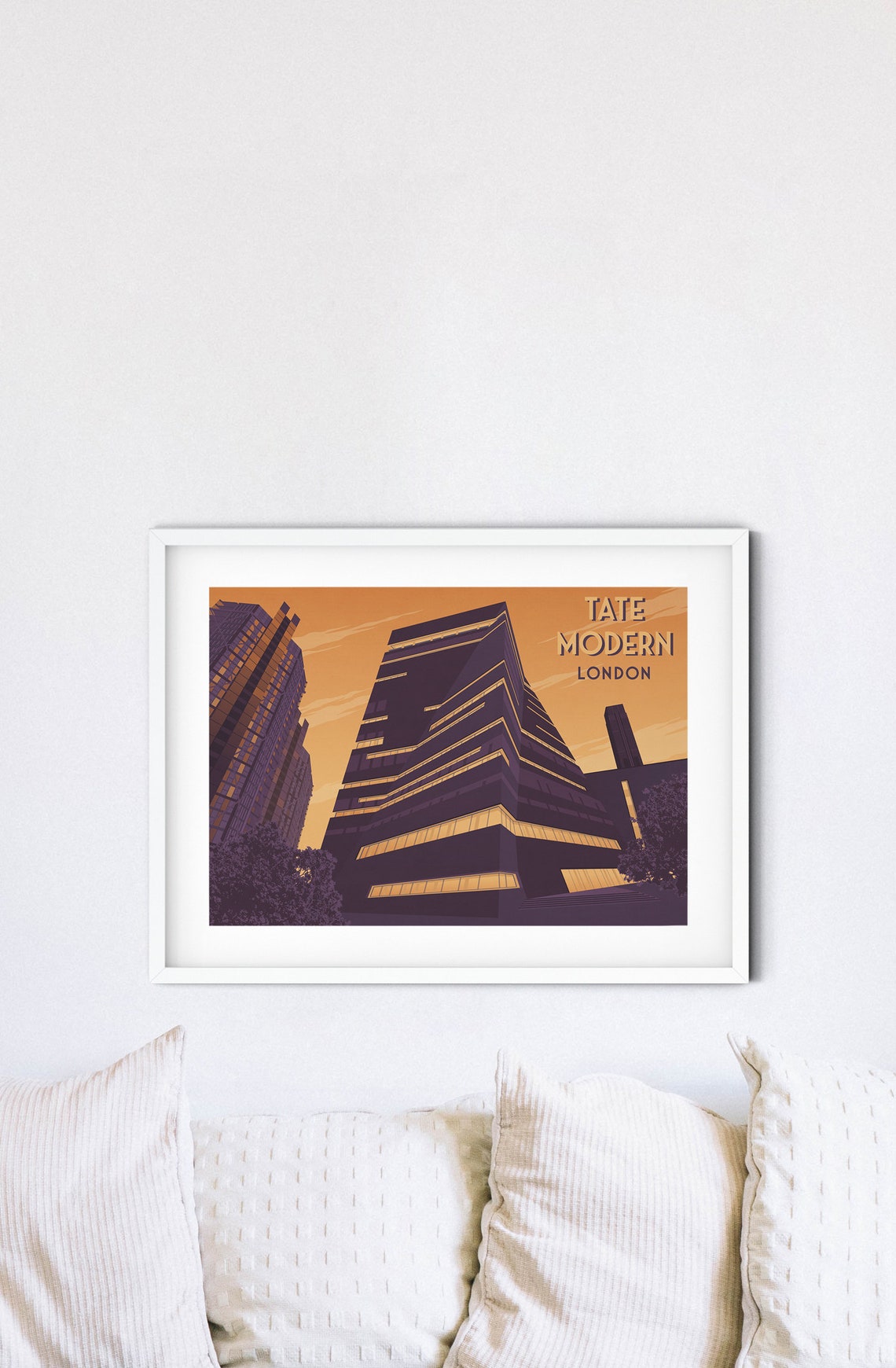 Tate Modern London Poster London South Bank Travel Print Architecture Turbine Hall Art Gallery Museum London Skyline Vintage Wall Art - Image 4