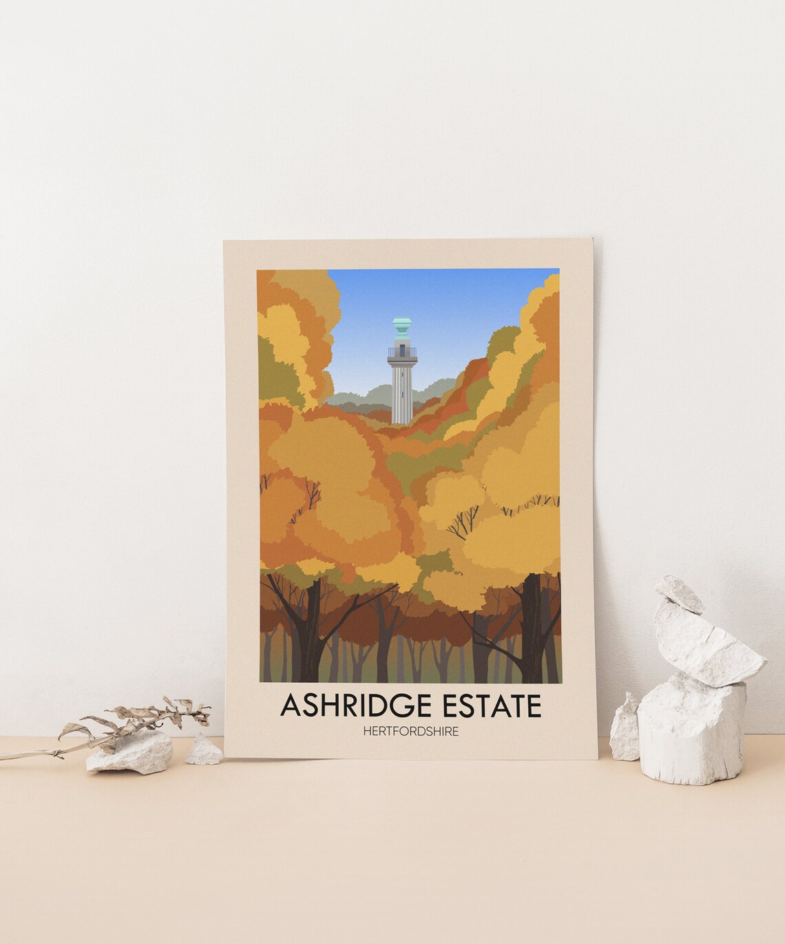 Ashridge Estate Vintage Travel Poster, Hertfordshire - Image 4