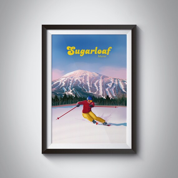 Sugarloaf Ski Resort Vintage Travel Poster Print