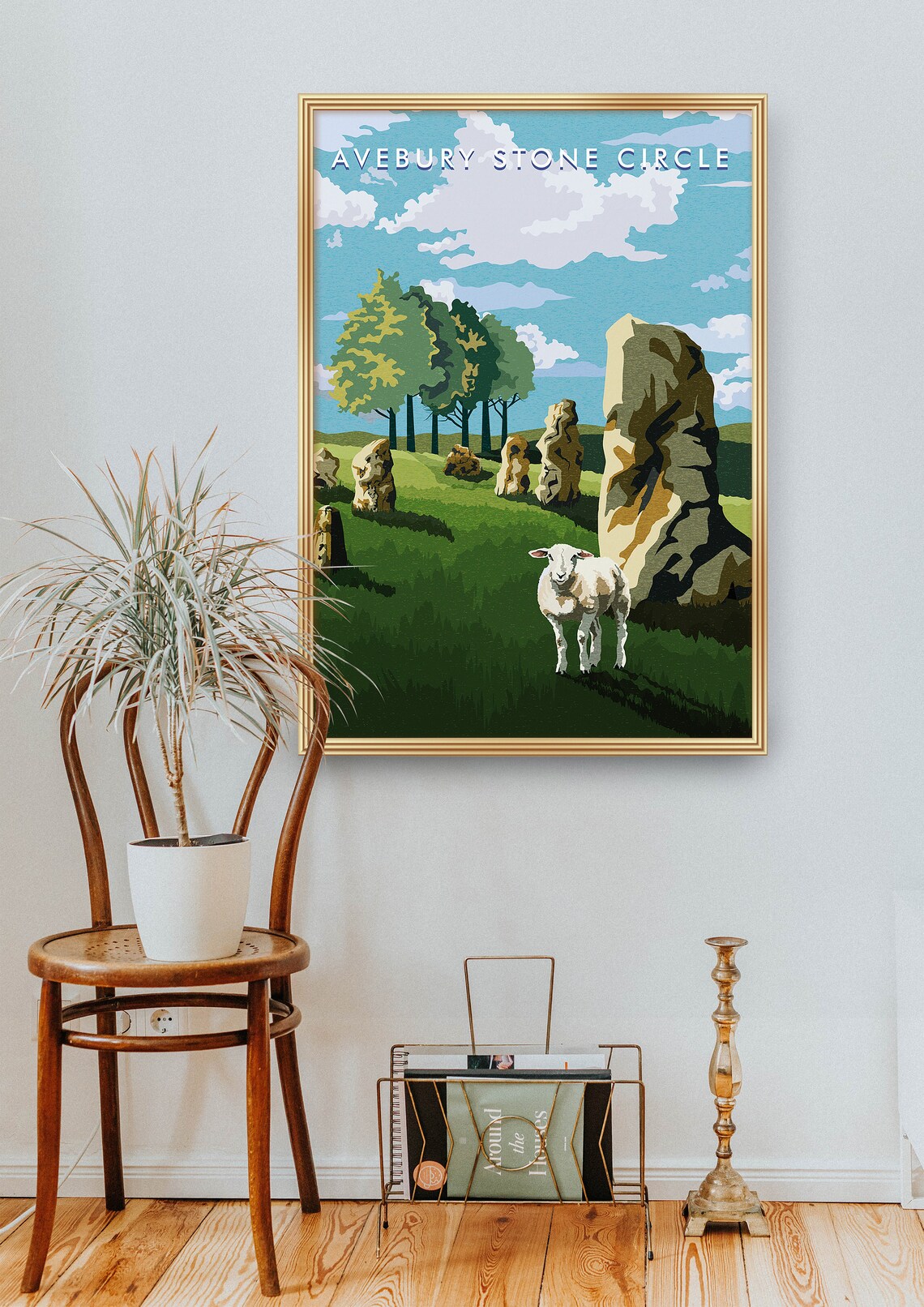 Avebury Stone Circle Retro Travel Poster - Image 2