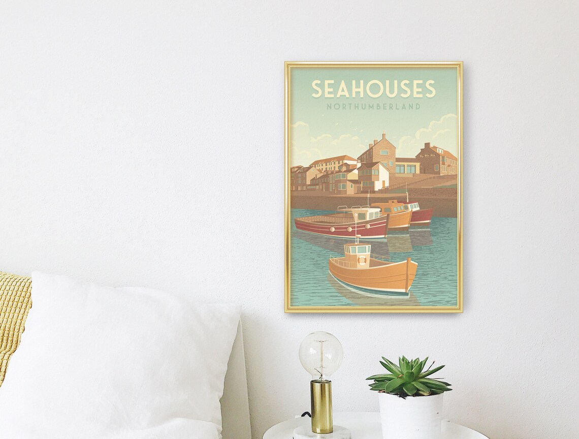 Seahouses Vintage Travel Poster, Northumberland Coast - Image 3
