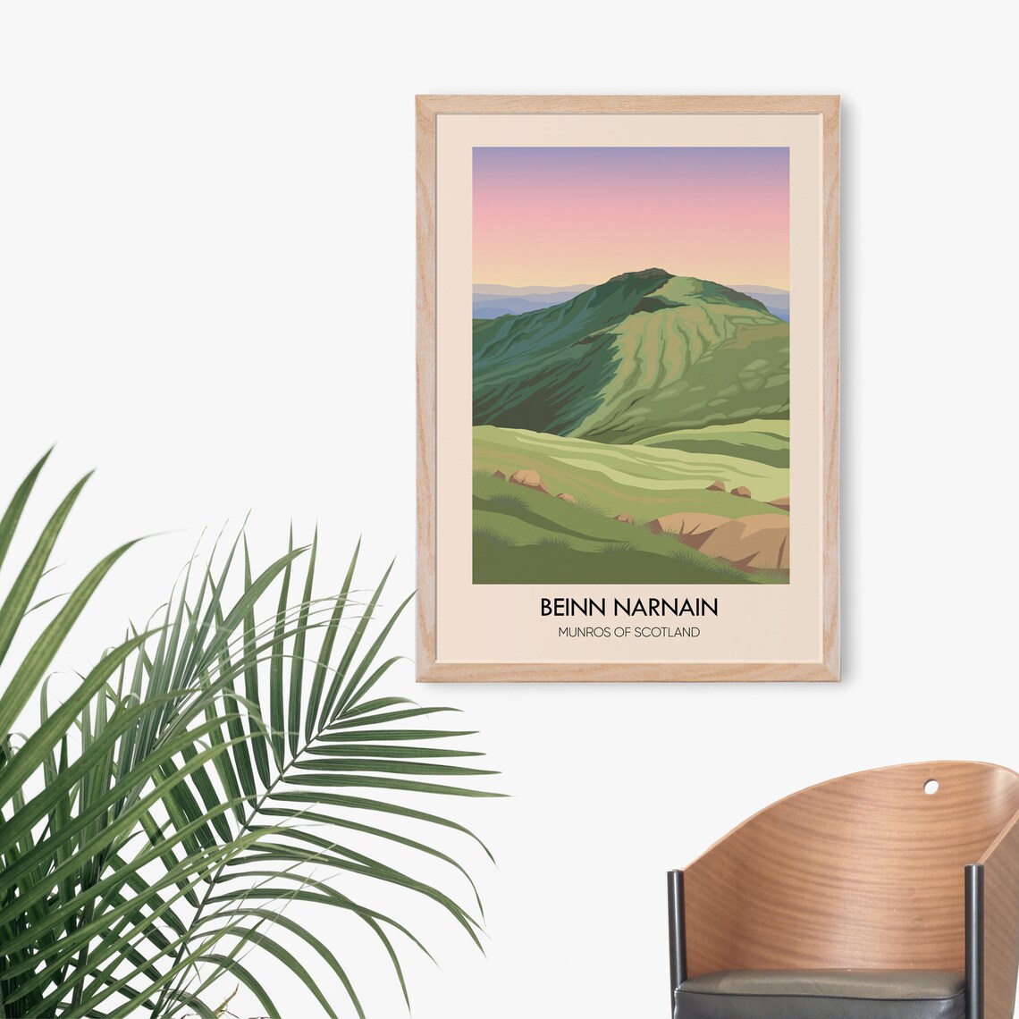 Beinn Narnain Munros Of Scotland Travel Poster Mountain Hiking Scottish Highlands Munro Bagging Arrochar Alps Loch Long Vintage Print - Image 3