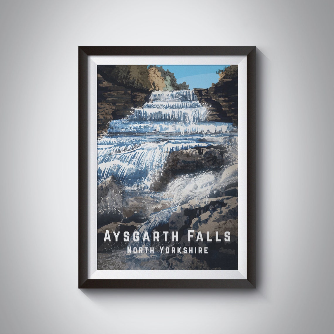 Aysgarth Falls North Yorkshire Cascade Waterfall Dales Poster