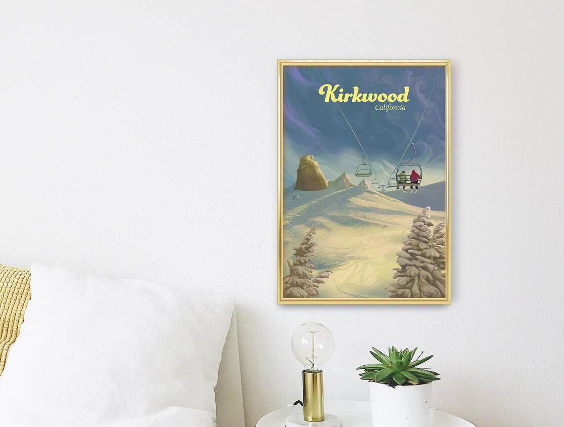 Kirkwood Ski Resort California Vintage Ski Travel Poster - Image 3