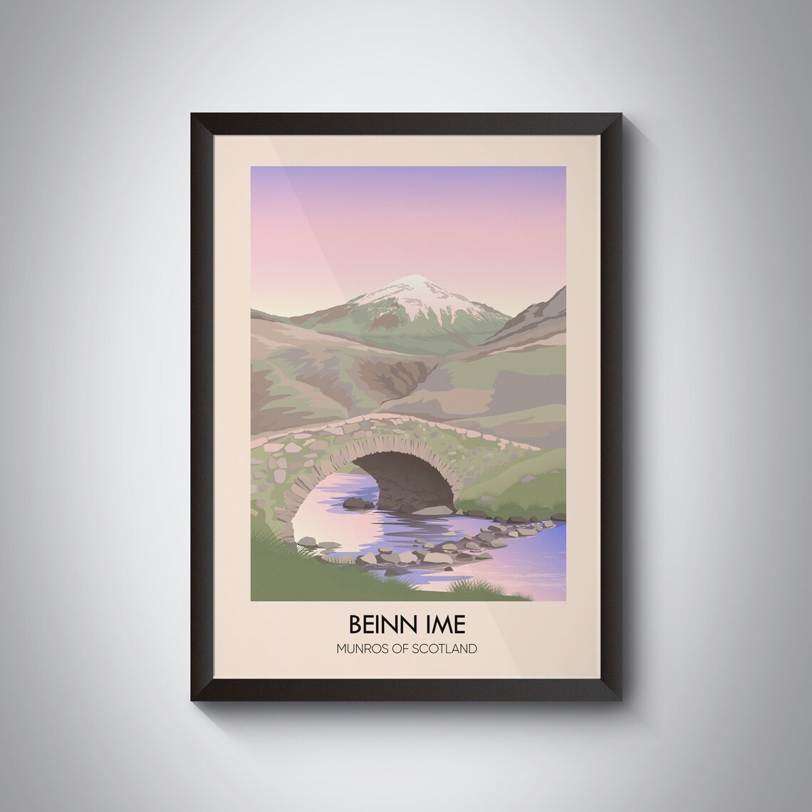 Beinn Ime Vintage Travel Poster, Scottish Highlands