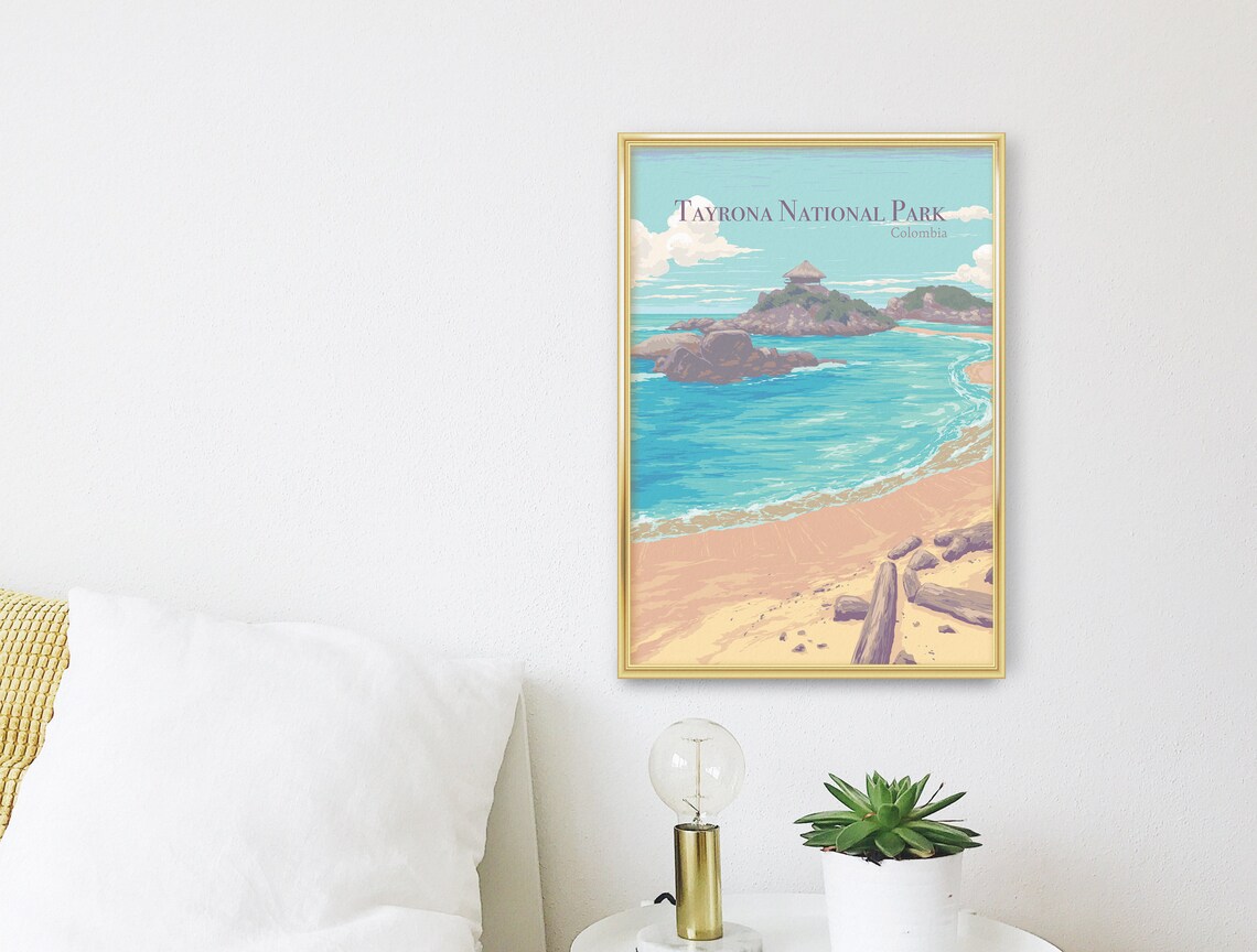 Tayrona National Park Poster Colombia South America Caribbean Sierra Nevada De Santa Marta Beaches Vintage Travel Print Wildlife Art - Image 3