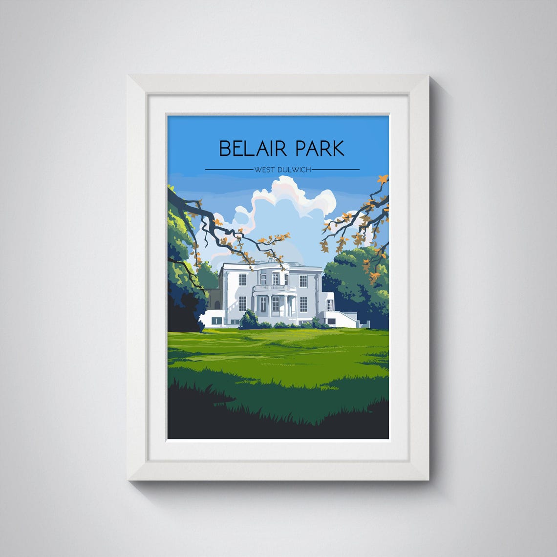 Belair Park Poster West Dulwich London Travel Print Belair House London Dulwich Park London Park Wall Art South East London Gift - Image 3