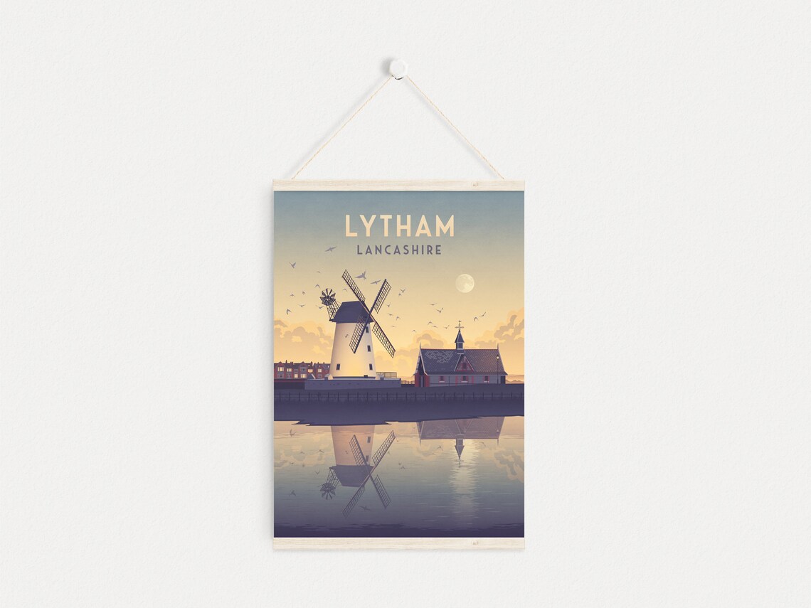 Lytham Vintage Travel Poster, Lancashire Seaside - Image 4