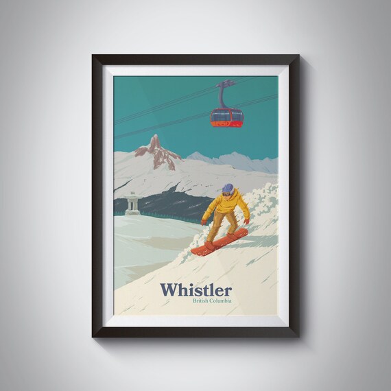 Whistler Blackcomb Snowboarding Poster, British Columbia