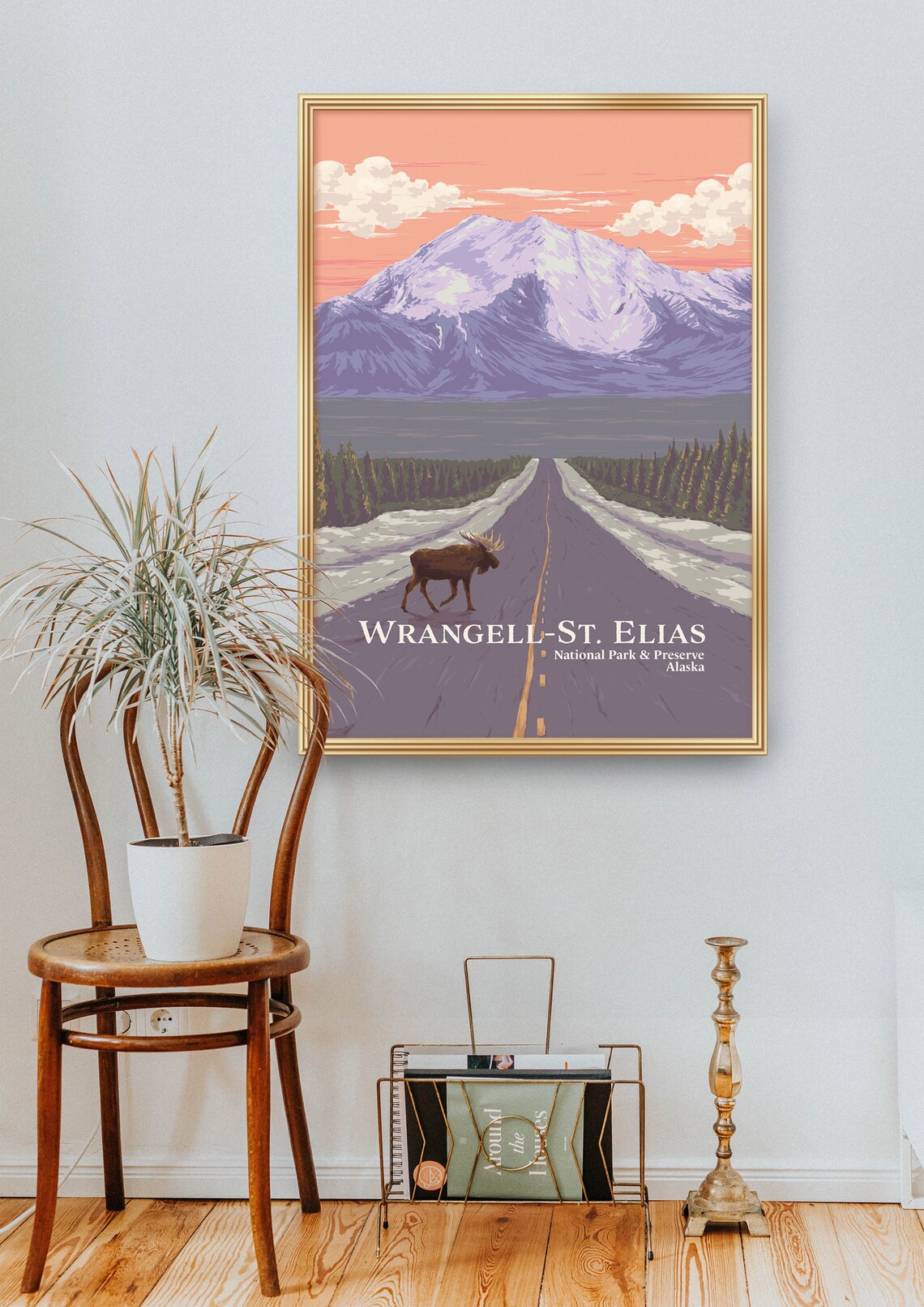 Wrangell St Elias National Park Alaska Vintage Travel Poster - Image 2