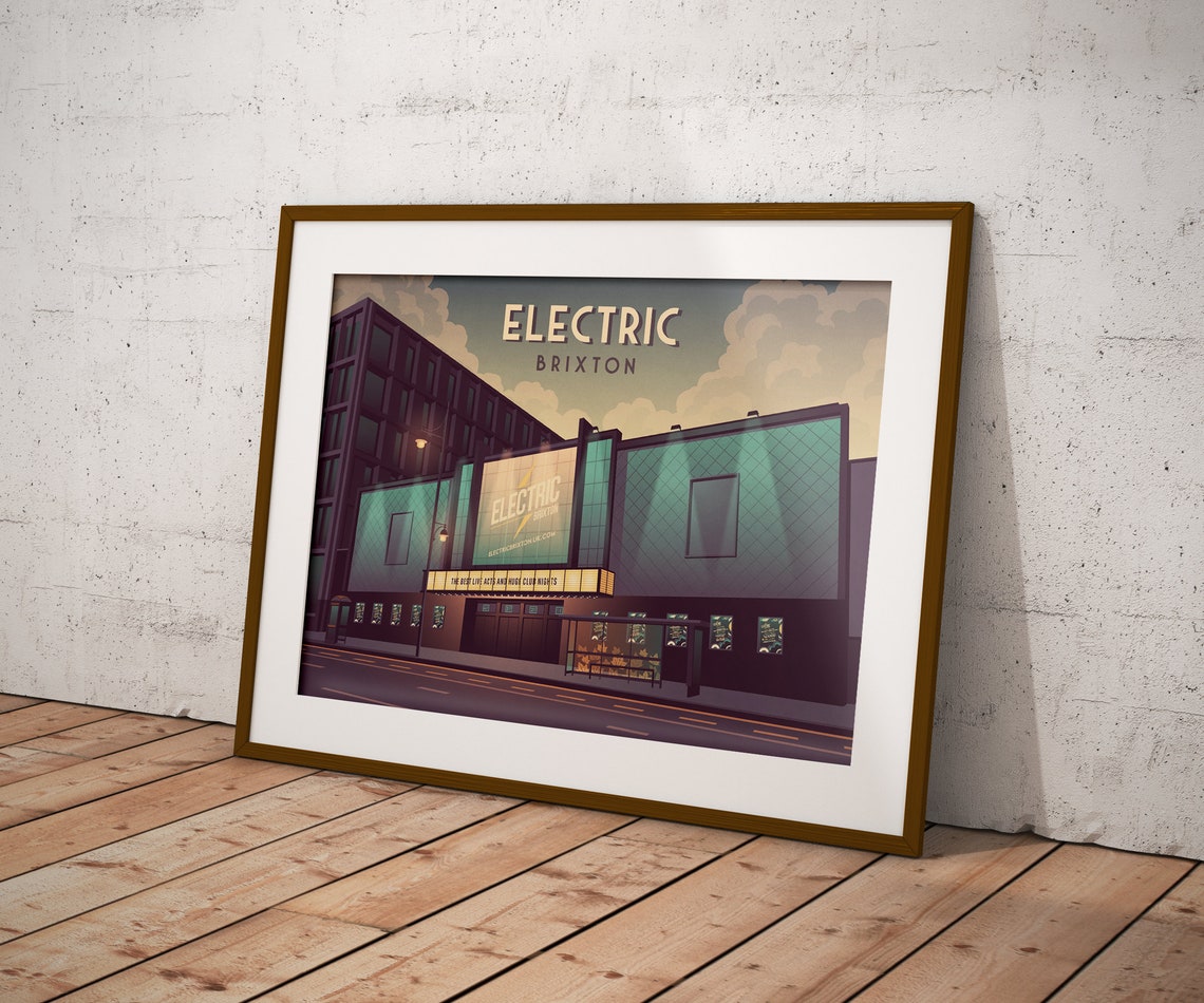 Electric Brixton Nightclub Poster South London The Fridge Nightclub London Architecture Music Venue Vintage Travel Print Retro Artwork - Image 3