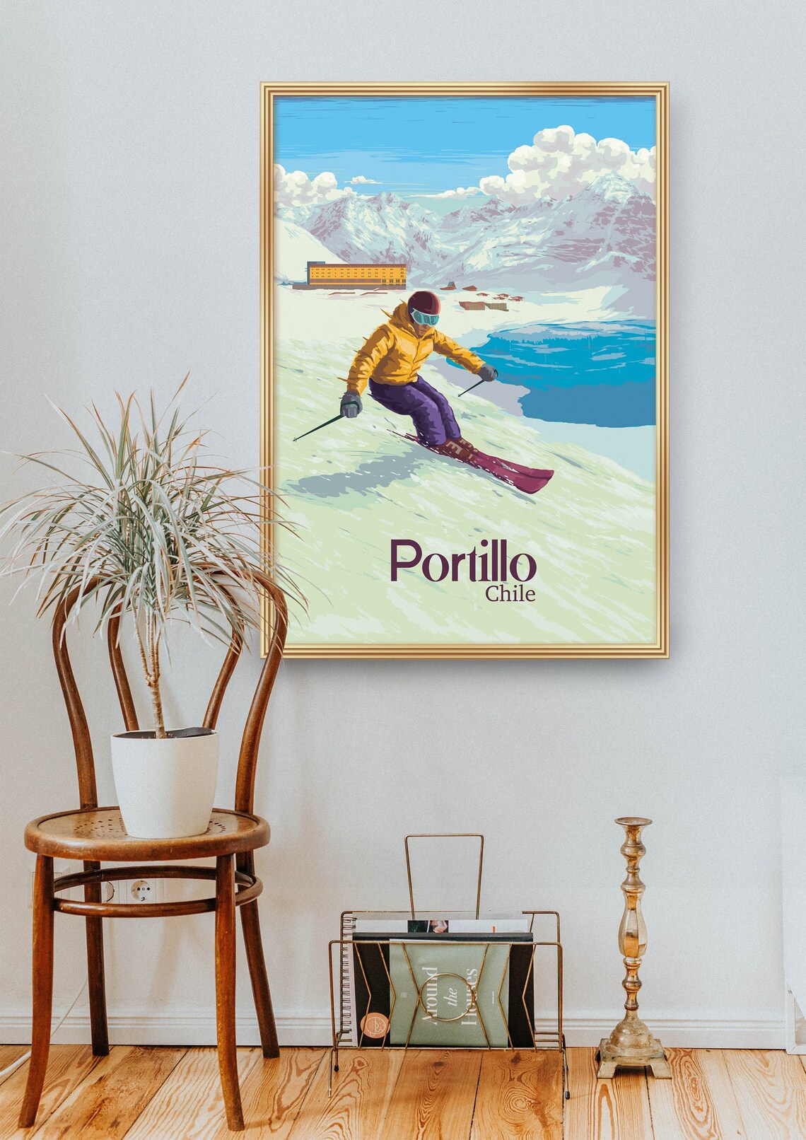 Portillo Chile Ski Resort Vintage Travel Poster - Image 2