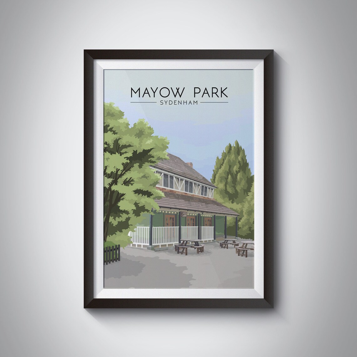 Mayow Park Sydenham South London Park Cafe Vintage Travel Poster