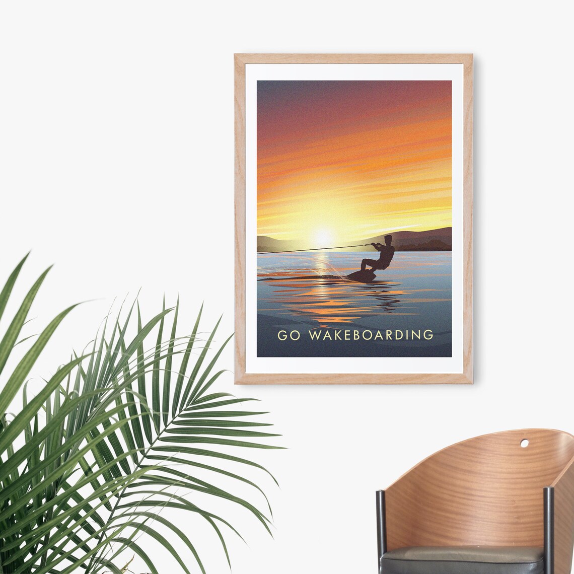 Go Wakeboarding Retro Travel Poster, Outdoor Adventure - Image 2