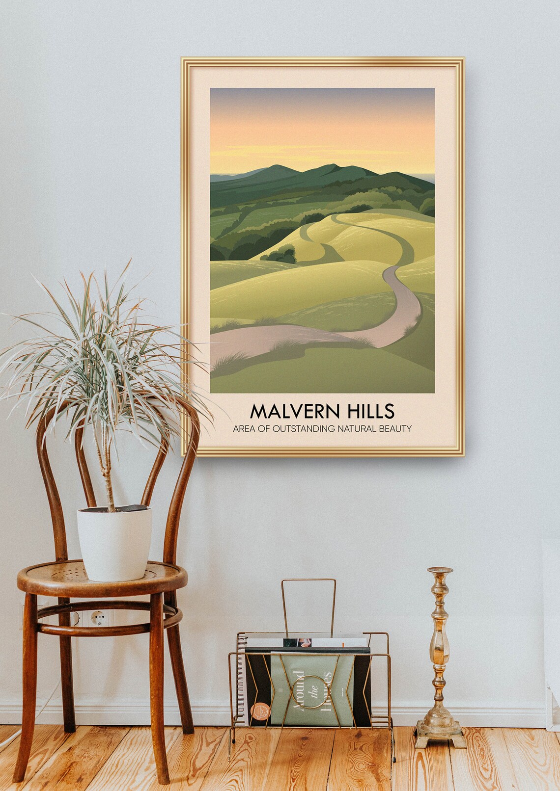 Malvern Hills Travel Poster, Worcestershire Landscape - Image 2