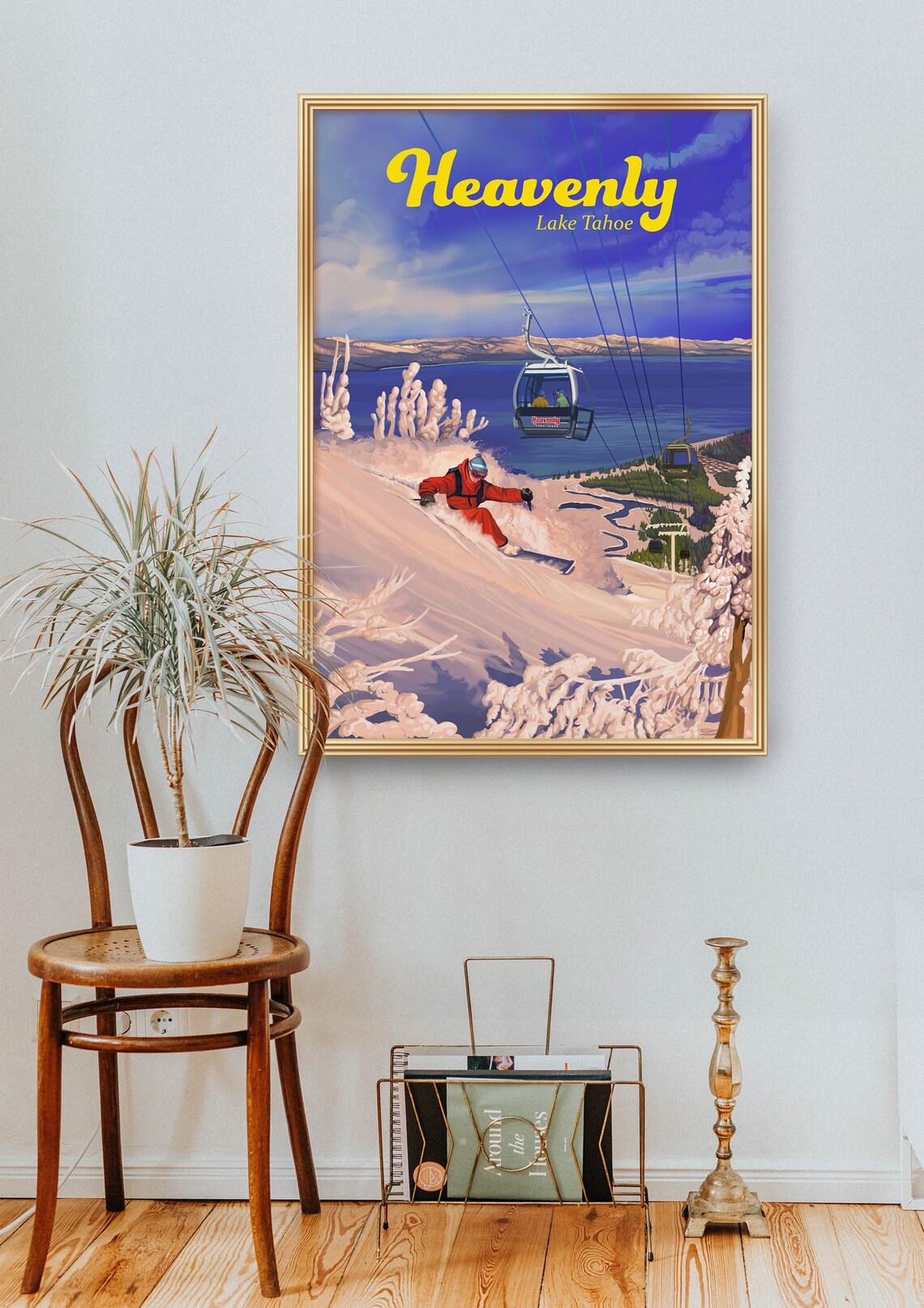 Heavenly Mountain Resort Vintage Ski Travel Poster - Image 2