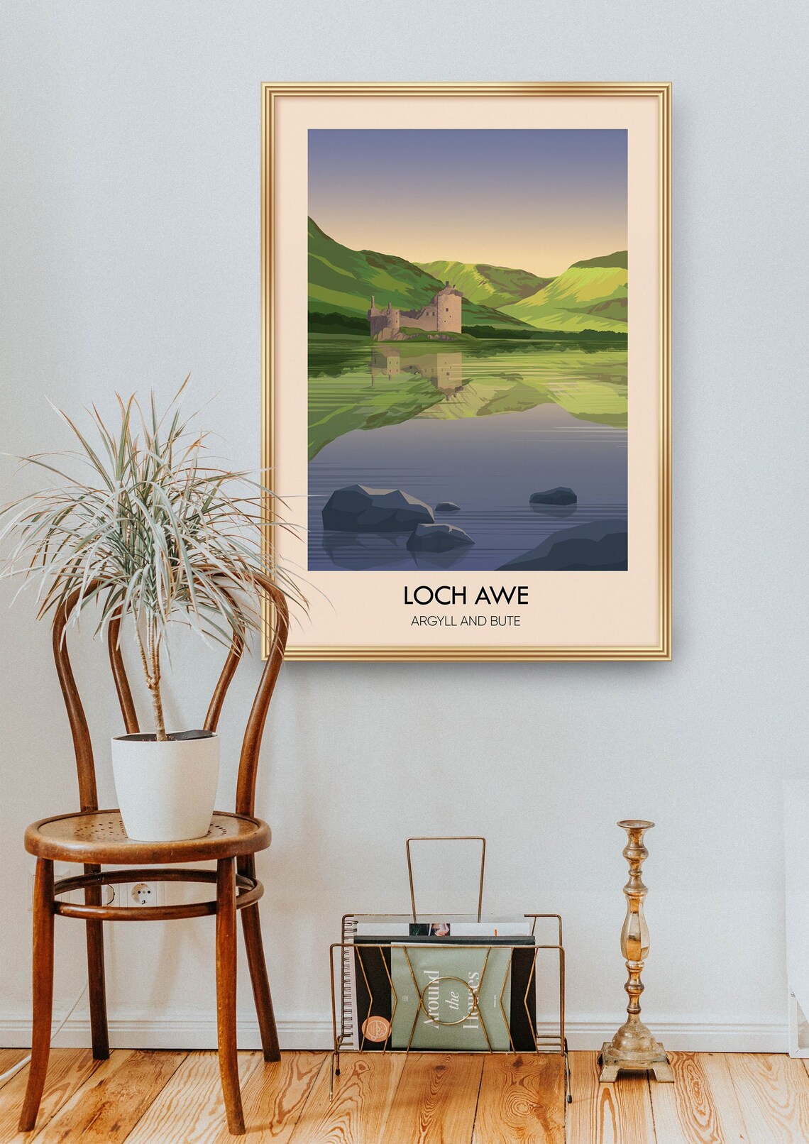 Loch Awe Argyll And Bute Castle Loch Retro Scottish Travel Poster - Image 2