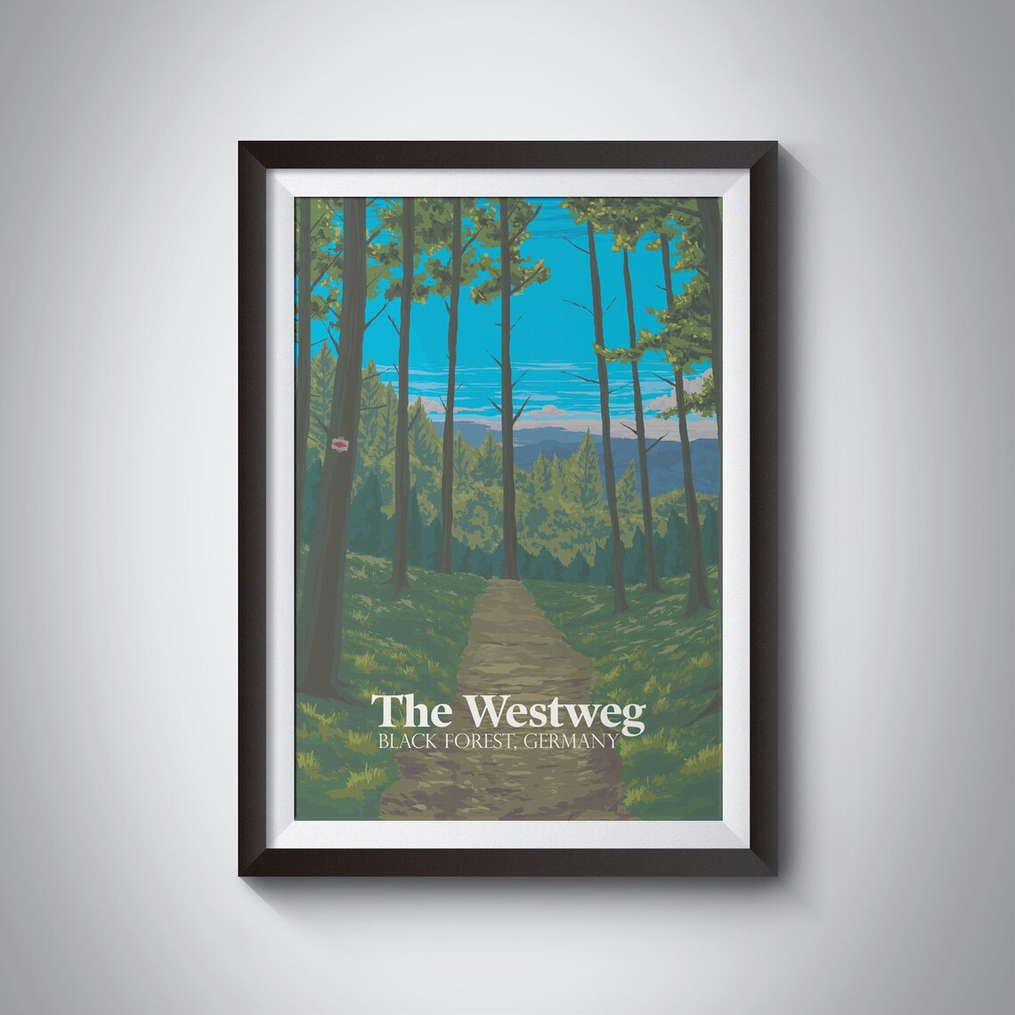 Westweg Hiking Trail Black Forest Germany Vintage Travel Poster