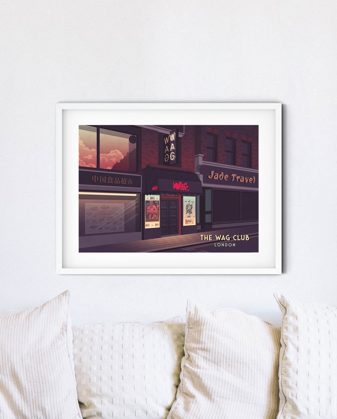 The Wag Club London Poster Nightclub Art 80s Music Wardour Street London Travel Print Blitz Club London David Bowie - Image 4