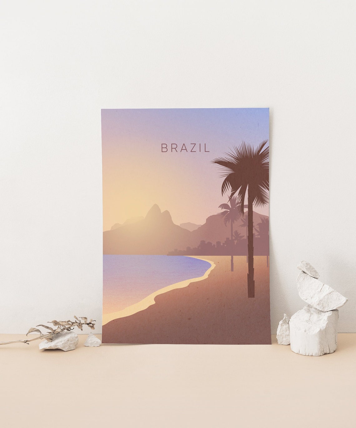Brazil Minimal Travel Poster Rio De Janeiro Brazilian Beach Minimalist Framed Travel Print Wall Art Sao Paolo Salvador Illustration - Image 4