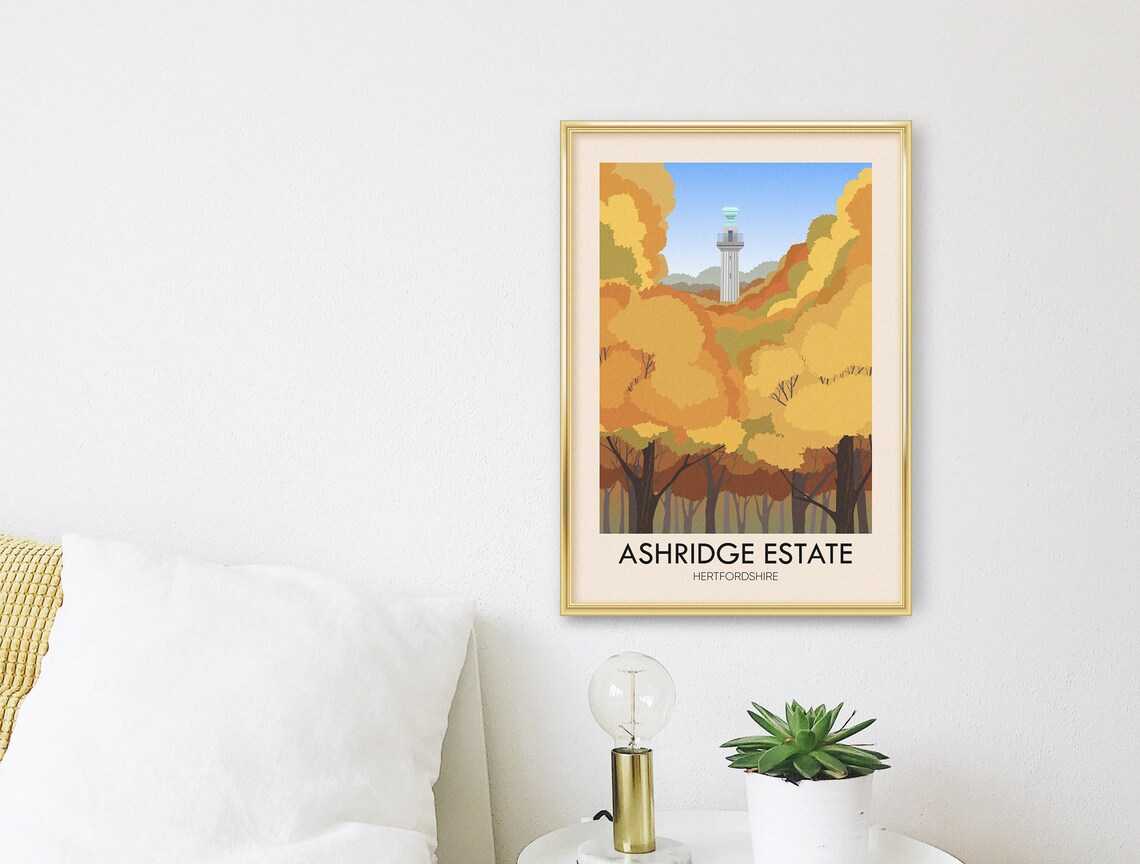 Ashridge Estate Vintage Travel Poster, Hertfordshire - Image 3