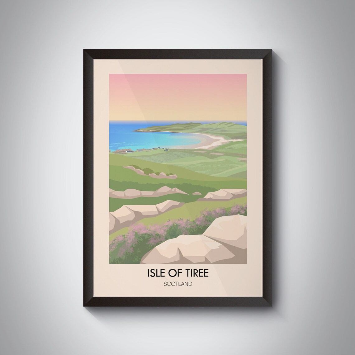 Isle of Tiree Scotland Hebridean Bay Heather Sunset Travel Poster