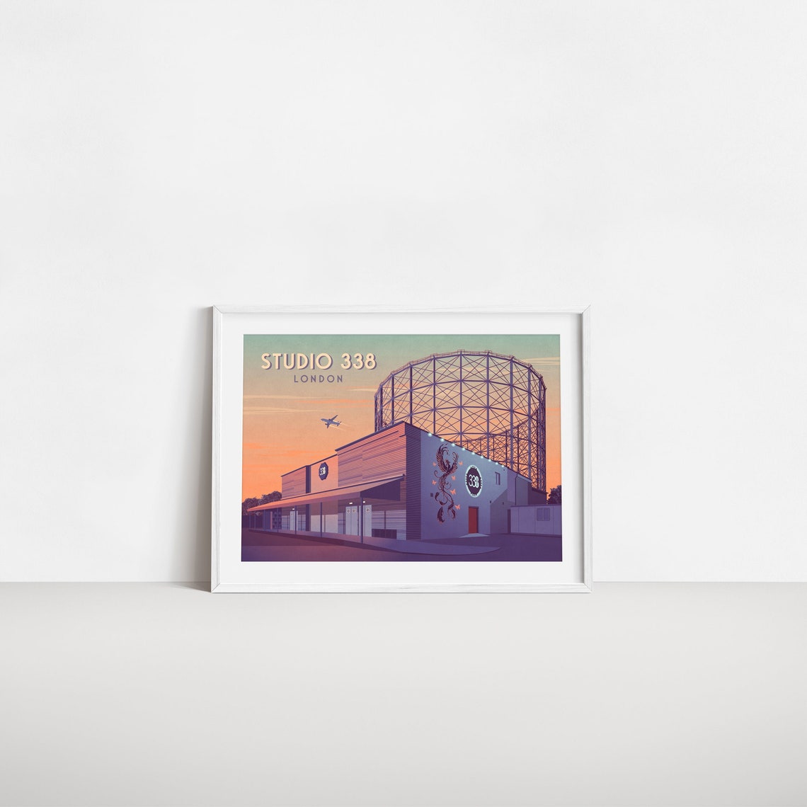 Studio 338 Club London Travel Poster South East London Nightclub Vintage Travel Print Techno House Music Greenwich Peninsula Framed - Image 2