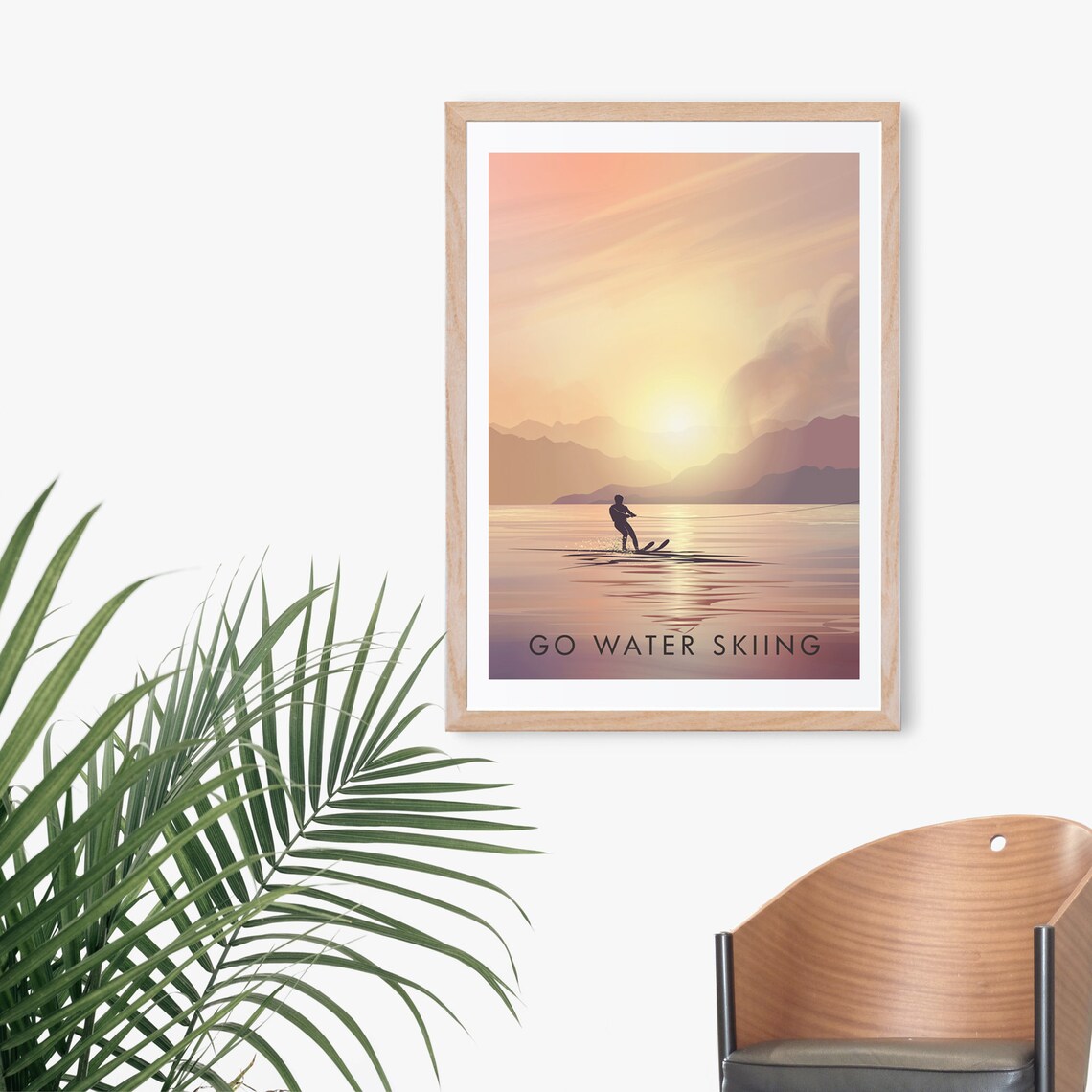 Go Water Skiing Travel Poster, Water Sports Print - Image 3