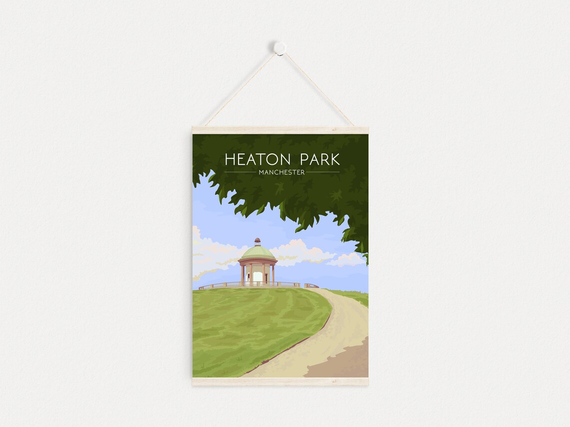 Heaton Park Manchester Vintage Travel Poster - Image 4