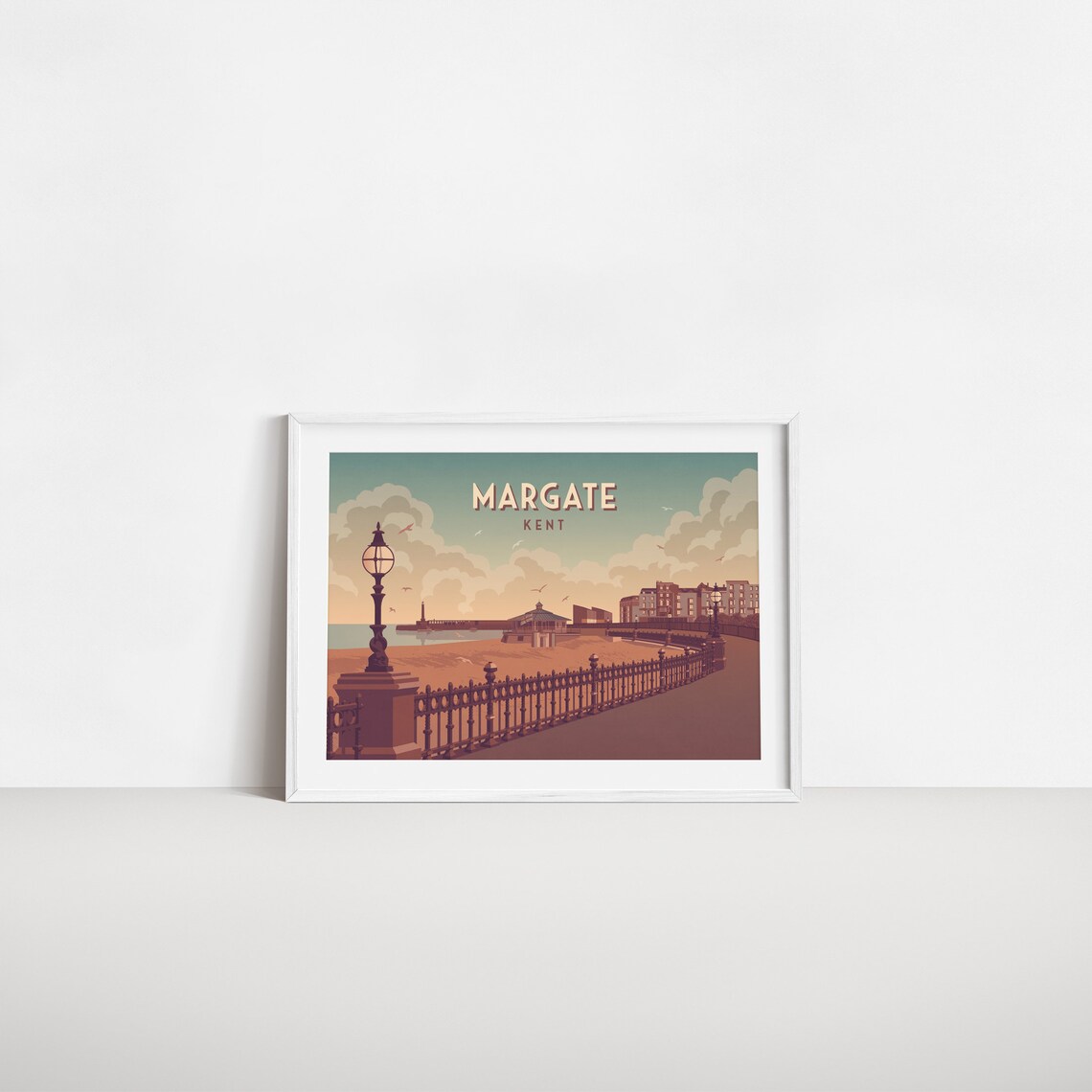 Margate Kent Seaside Promenade Bandstand Retro England Travel Poster - Image 2