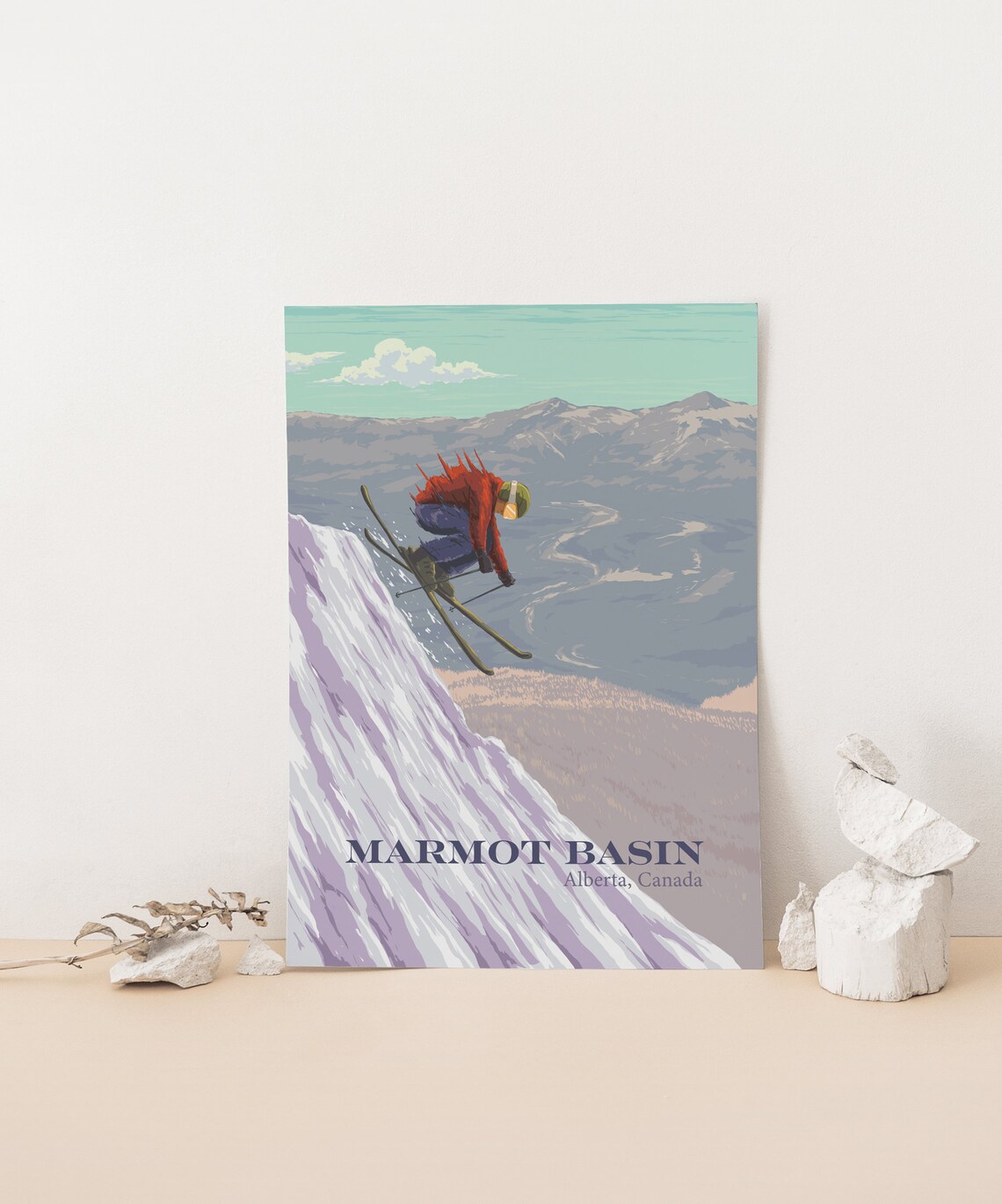 Marmot Basin Vintage Travel Poster, Alberta Canada - Image 4