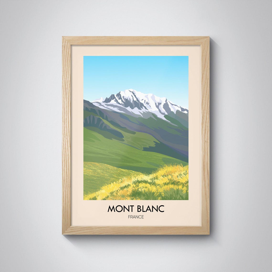 Mont Blanc France Travel Poster Mont Blanc Wall Art Mont Blanc Poster France Travel Poster Mont Blanc Print Mountain Art Print - Image 3