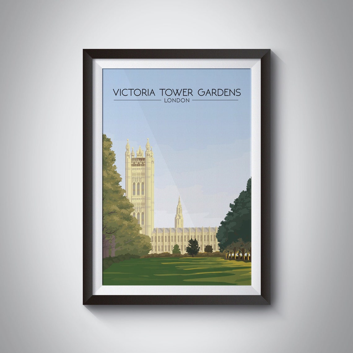 Victoria Tower Gardens London Westminster Palace View Poster
